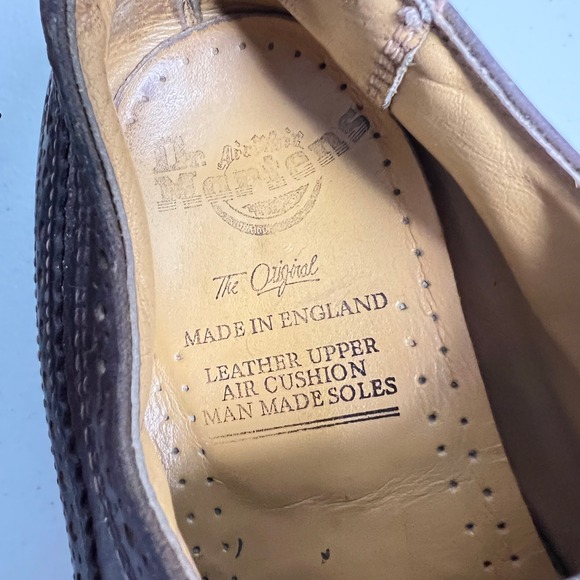 Dr Martens England 3989/59 Brown Leather Brogue Oxford Shoes Men's 7 - Picture 6 of 10
